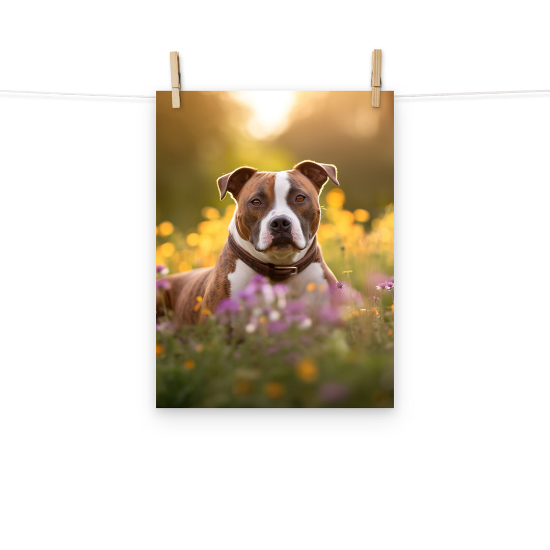 American Staffordshire Terrier Photo paper poster - PosterfyAI.com