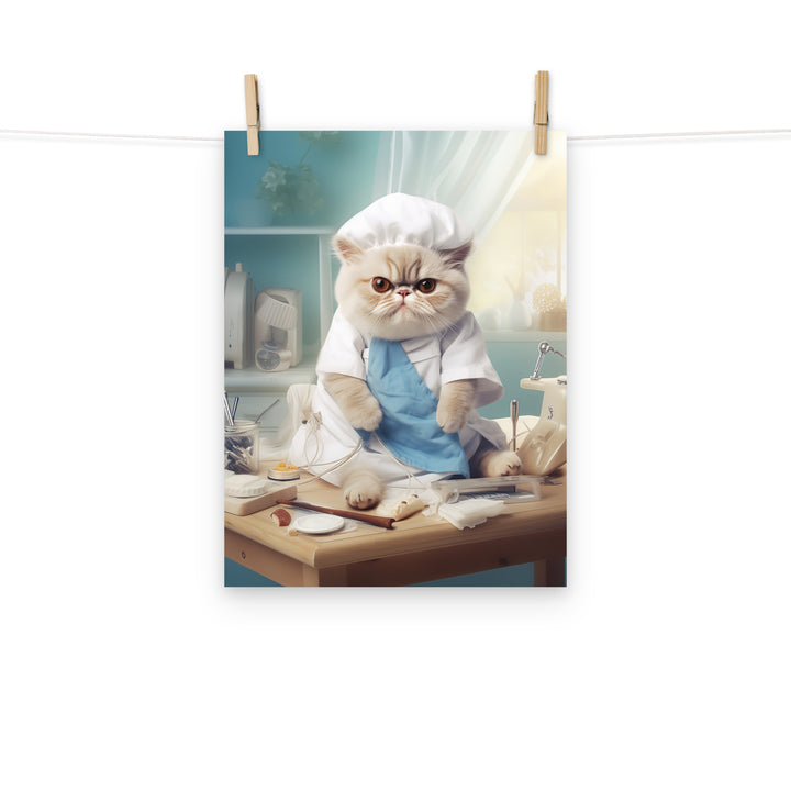 Exotic Shorthair Nurse Photo paper poster - PosterfyAI.com