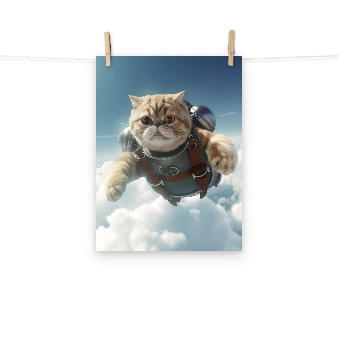 Exotic Shorthair Pilot Photo paper poster - PosterfyAI.com