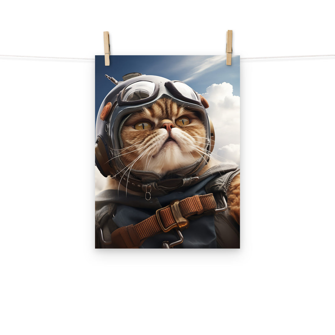 Exotic Shorthair Pilot Photo paper poster - PosterfyAI.com