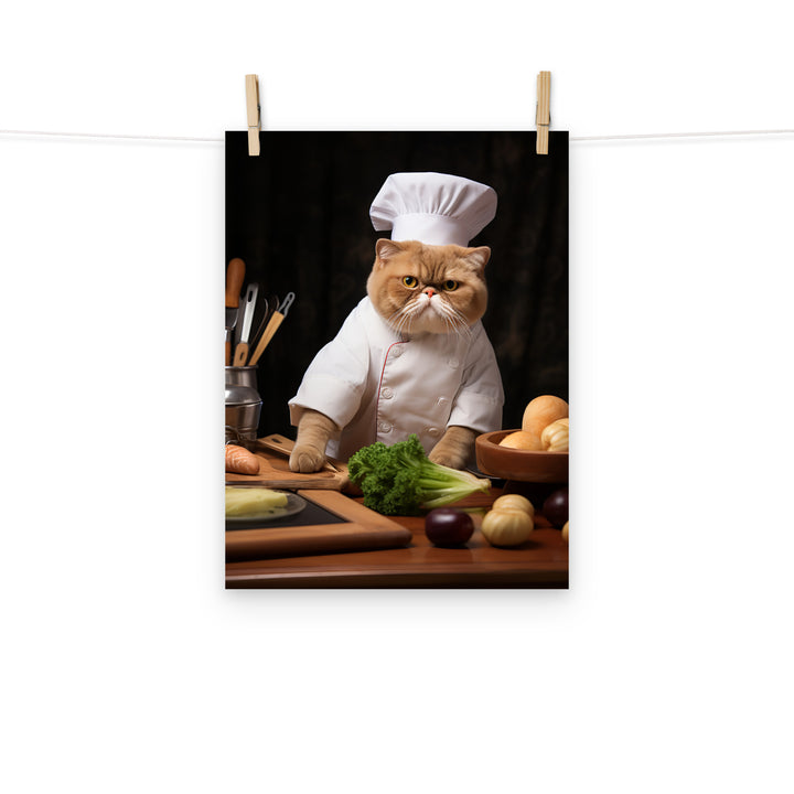 Exotic Shorthair Chef Photo paper poster - PosterfyAI.com