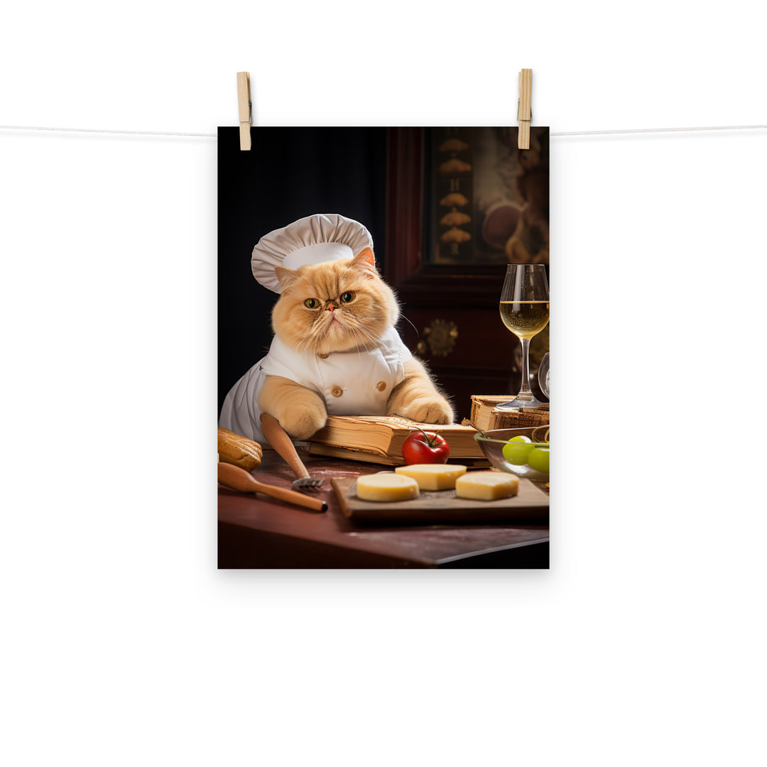 Exotic Shorthair Chef Photo paper poster - PosterfyAI.com