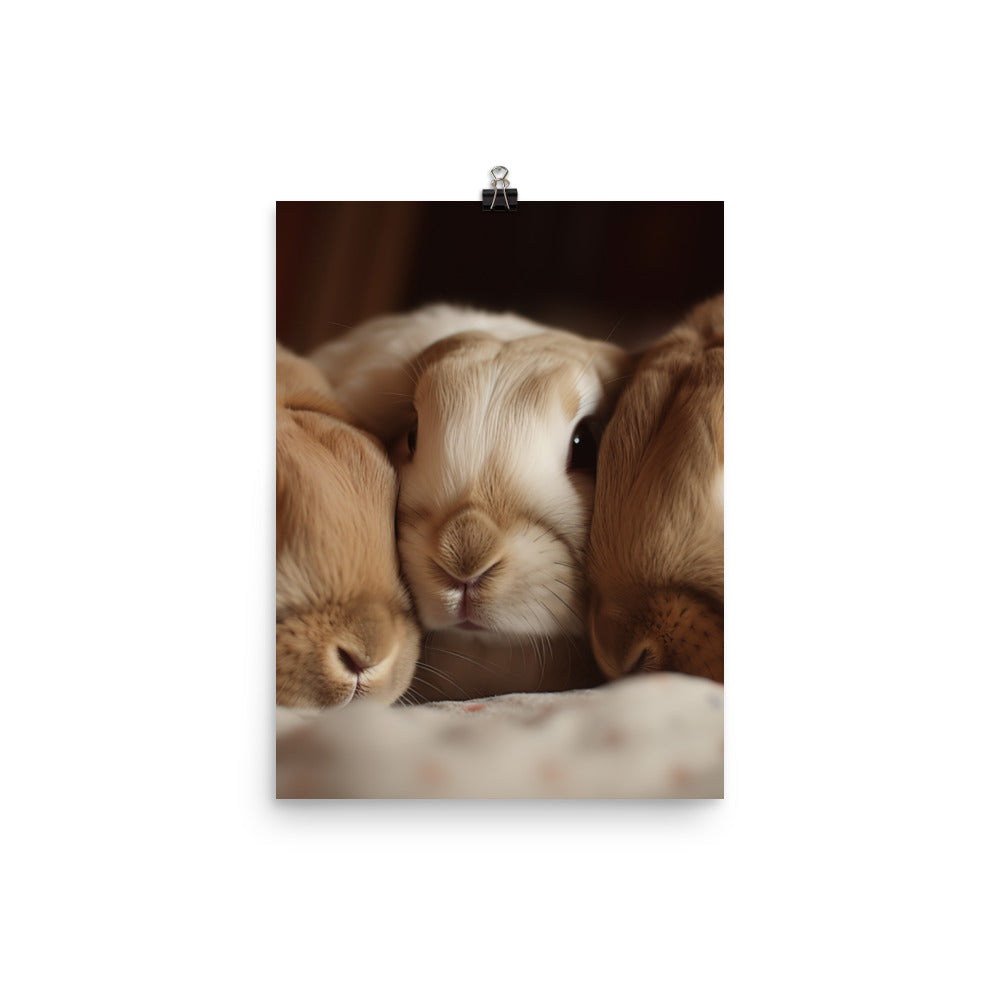 French Lop Family Time Photo paper poster - PosterfyAI.com