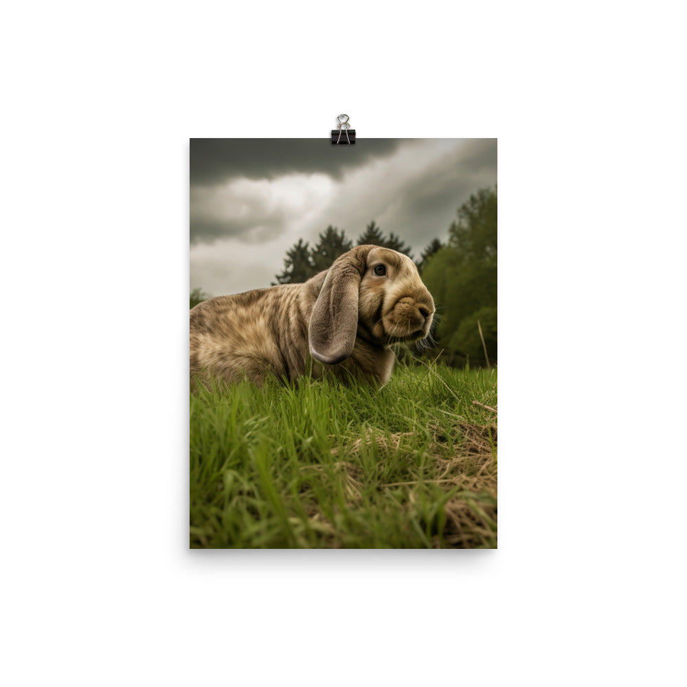 English Lop in Nature Photo paper poster - PosterfyAI.com