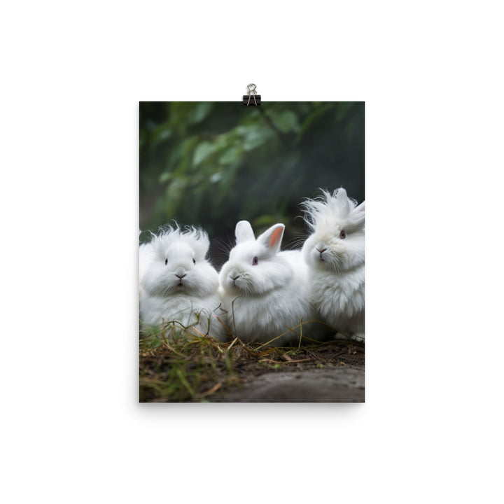 Angora Rabbit Family Photo paper poster - PosterfyAI.com