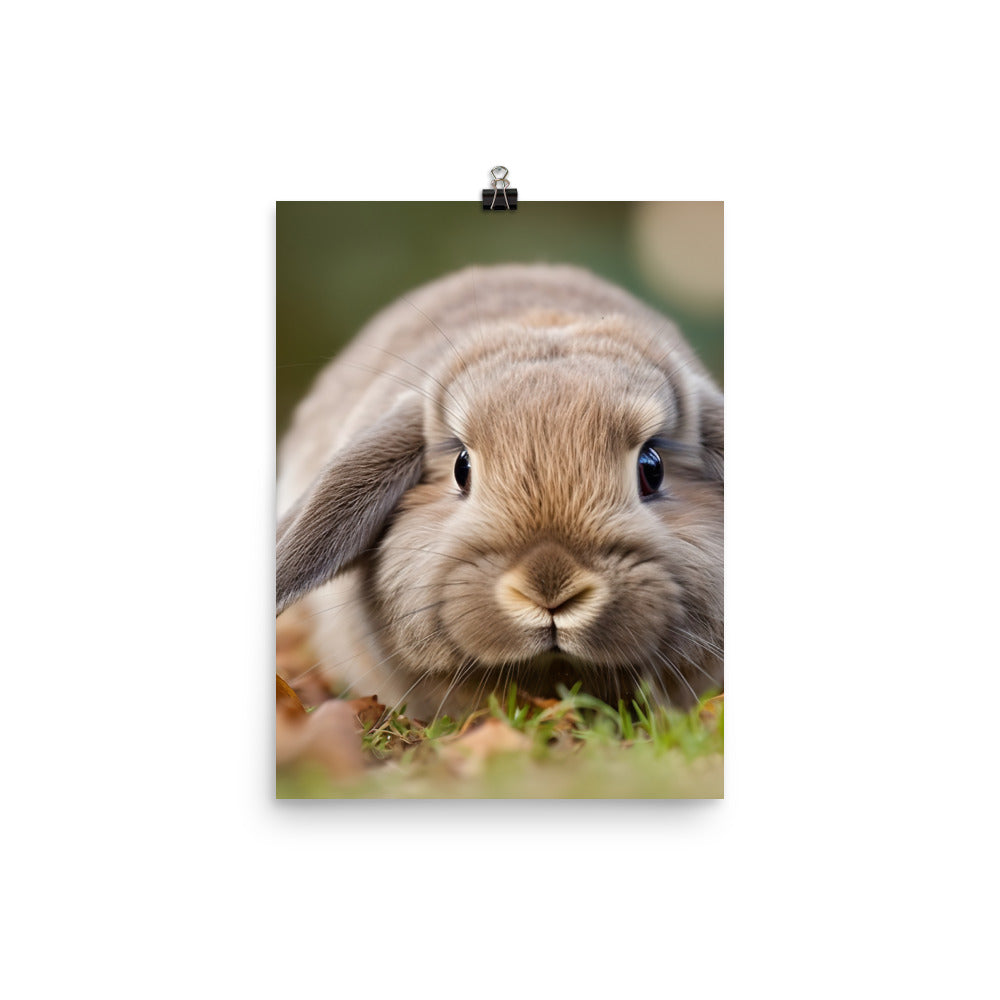 American Fuzzy Lop in the Garden Photo paper poster - PosterfyAI.com