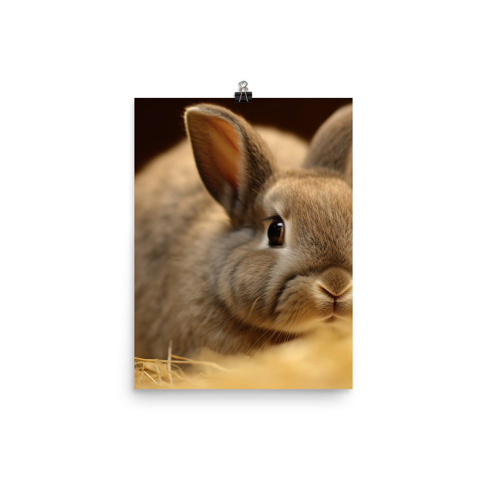 Netherland Dwarf Bunny Photo paper poster - PosterfyAI.com