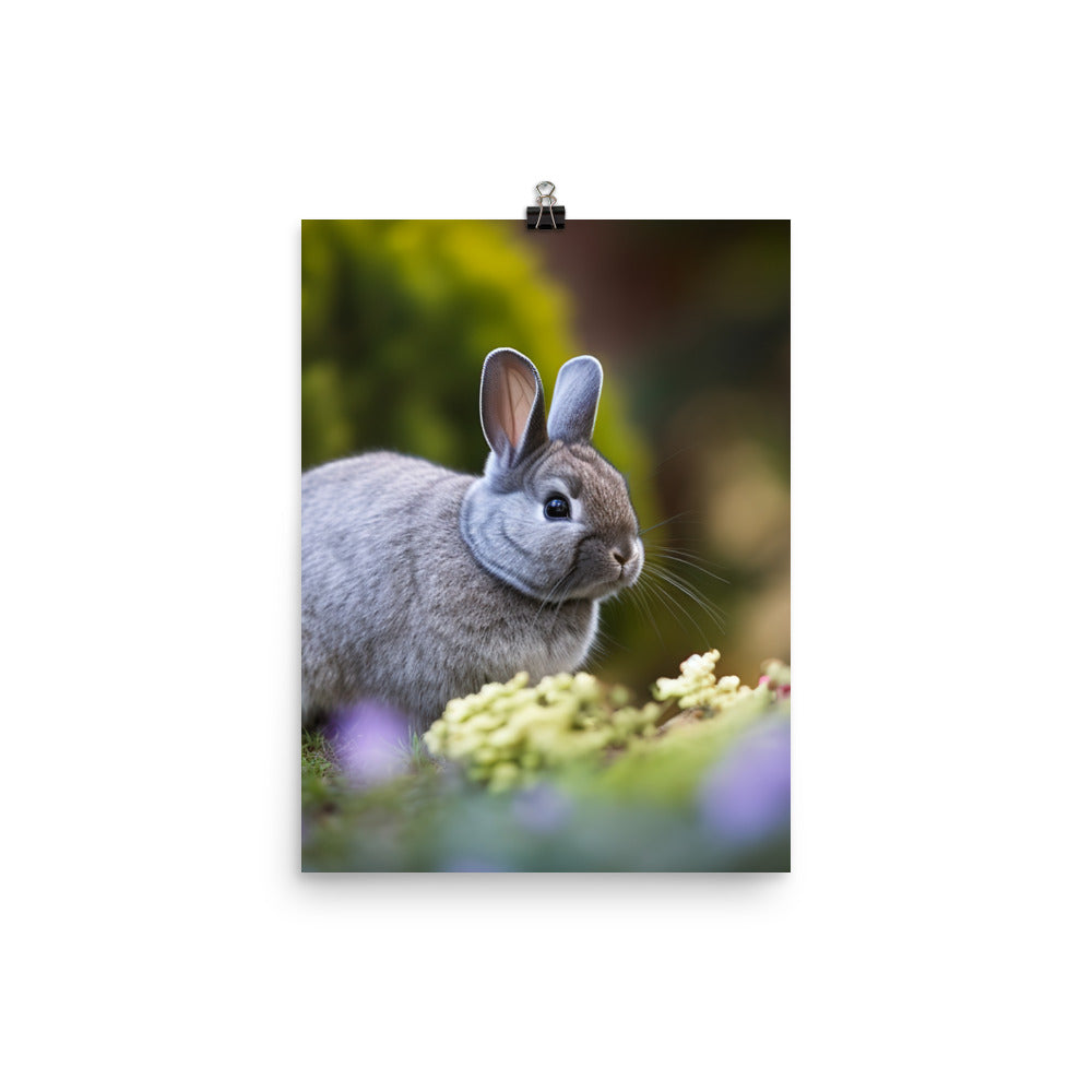 Netherland Dwarf in the Garden Photo paper poster - PosterfyAI.com