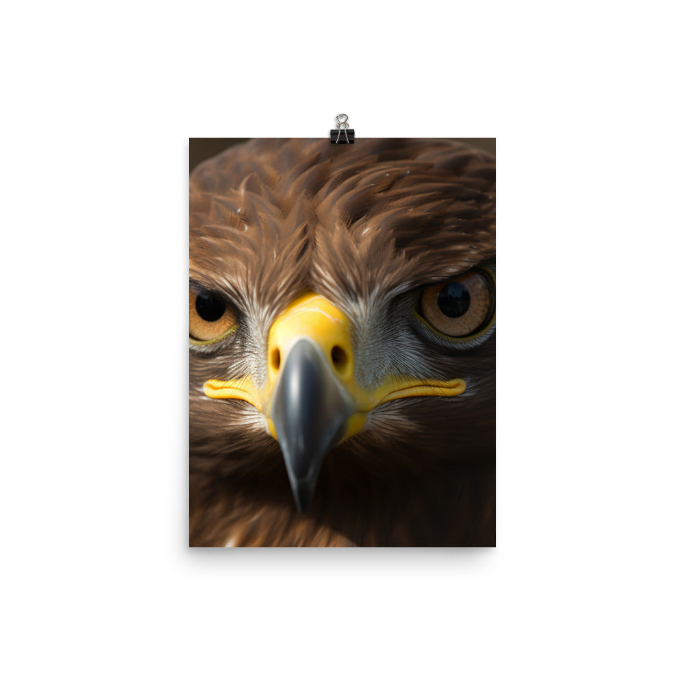 Stunning close-up portrait of a Golden Eagle Photo paper poster - PosterfyAI.com