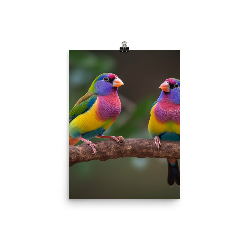 Rainbow Finches in the Wild Photo paper poster - PosterfyAI.com