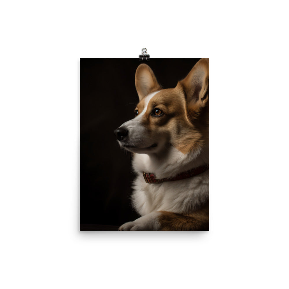 Welsh Corgi Portrait Photo paper poster - PosterfyAI.com