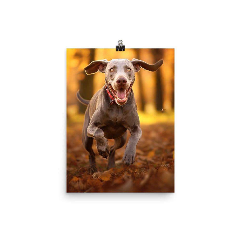 Weimaraner at Play Photo paper poster - PosterfyAI.com