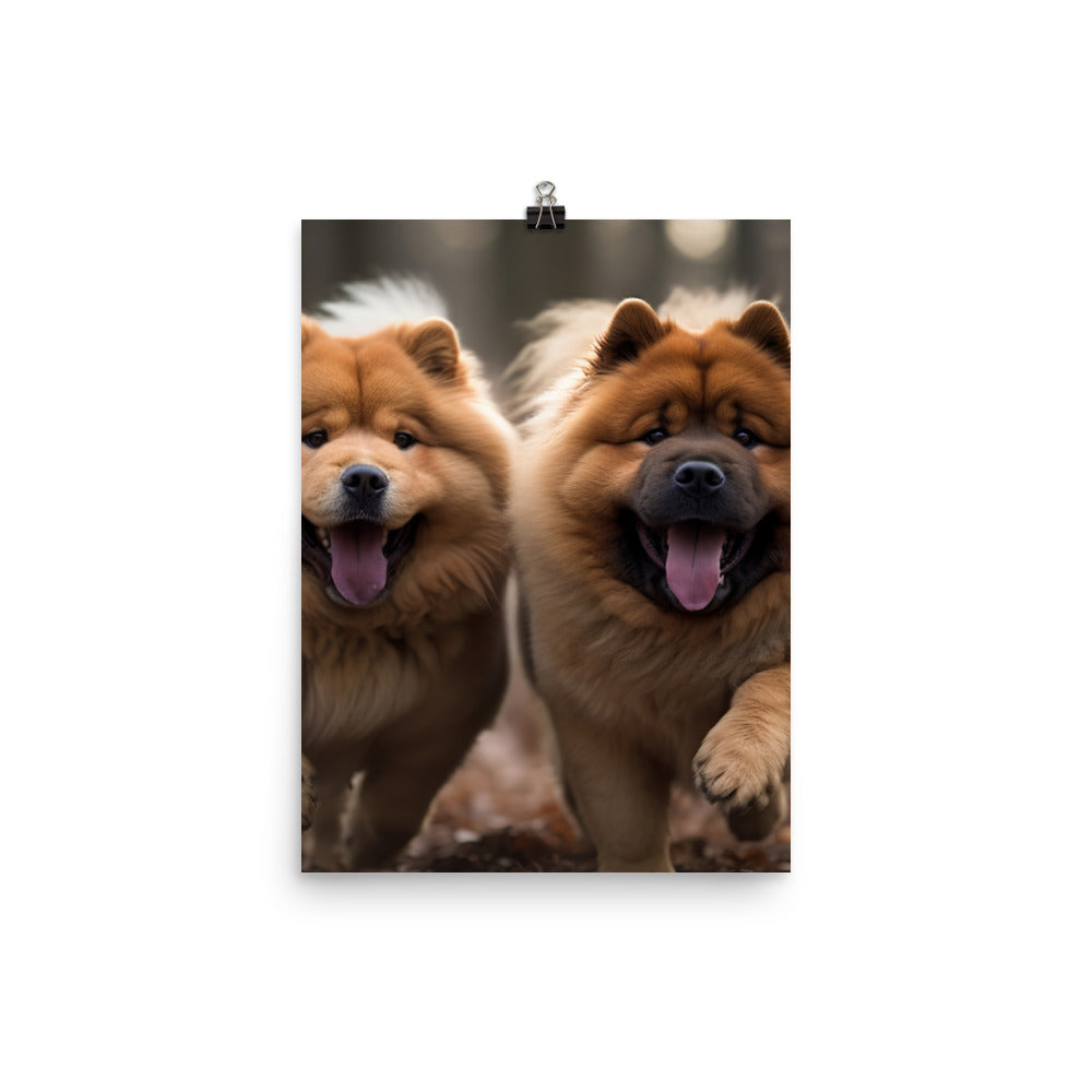 Two Chow Chows Having Fun Photo paper poster - PosterfyAI.com