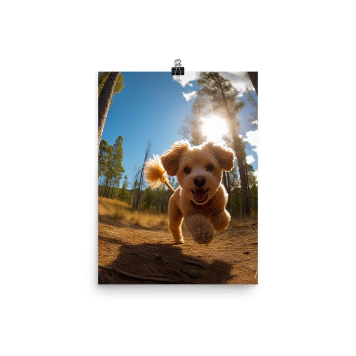 The Playful Poodle Photo paper poster - PosterfyAI.com