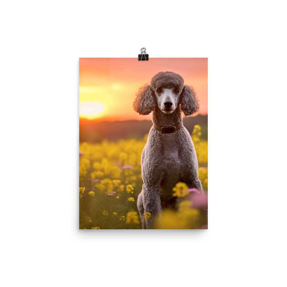 The Majestic Poodle in Natural Surroundings Photo paper poster - PosterfyAI.com