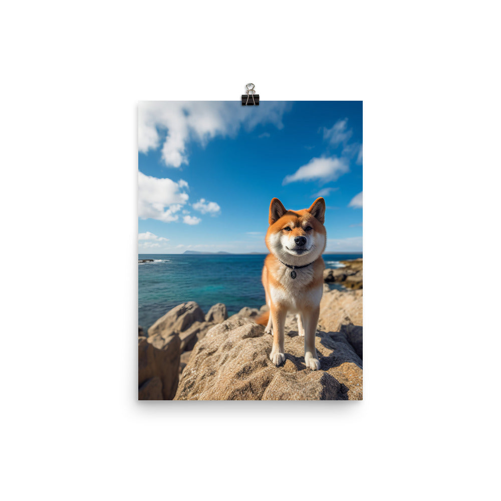 Shiba Inu Gazing Out Photo paper poster - PosterfyAI.com