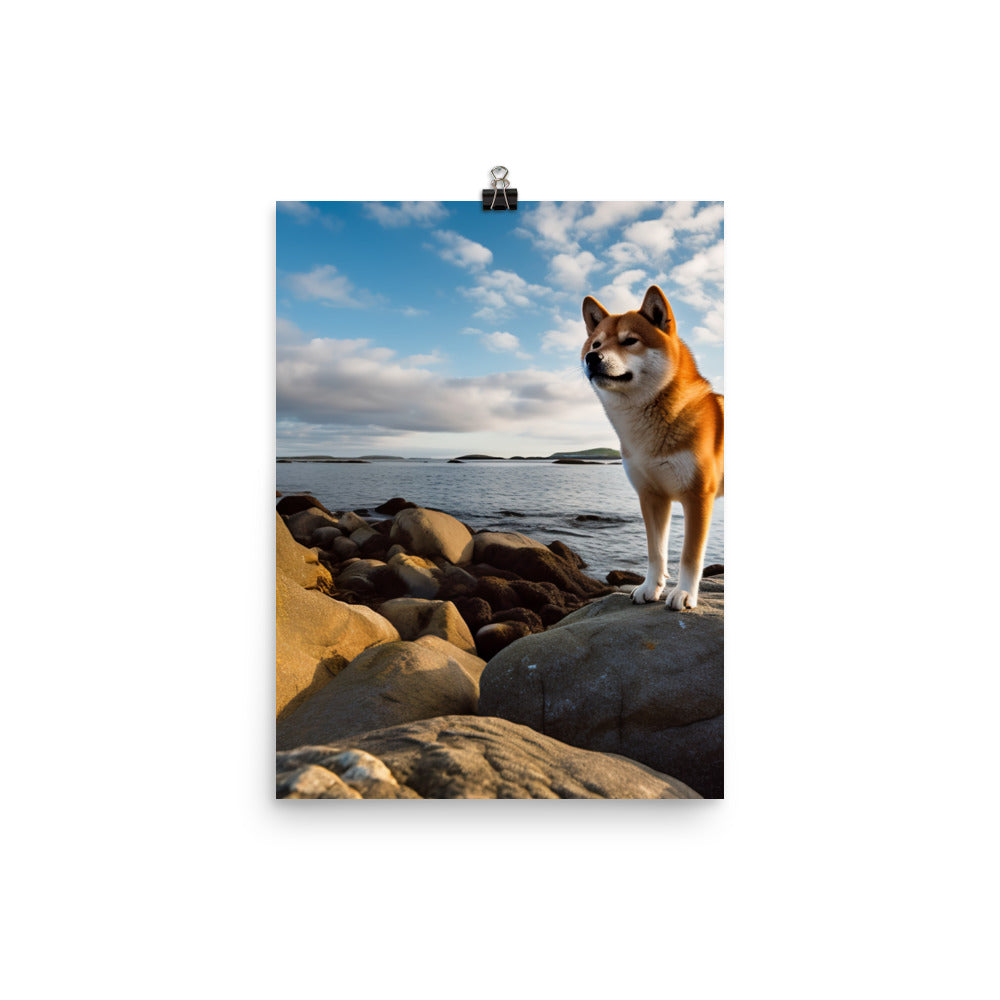 Shiba Inu Gazing Out Photo paper poster - PosterfyAI.com