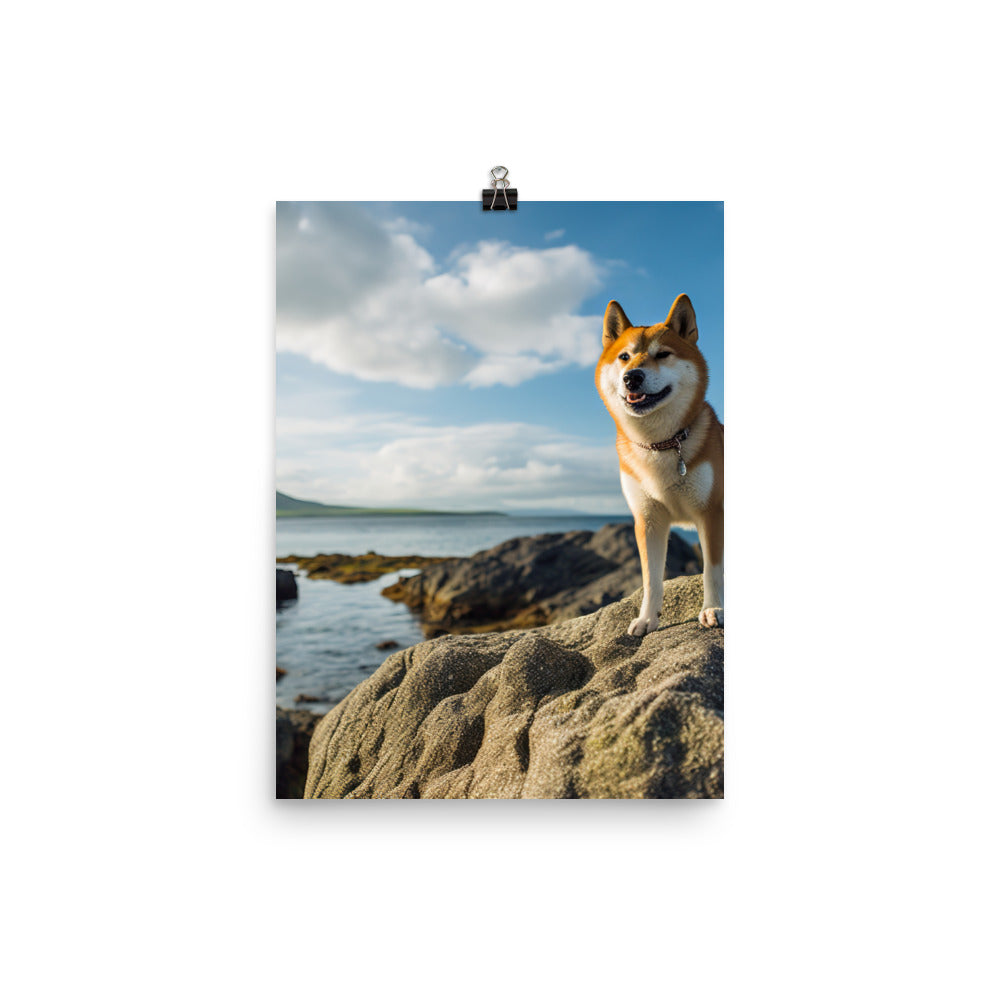 Shiba Inu Gazing Out Photo paper poster - PosterfyAI.com