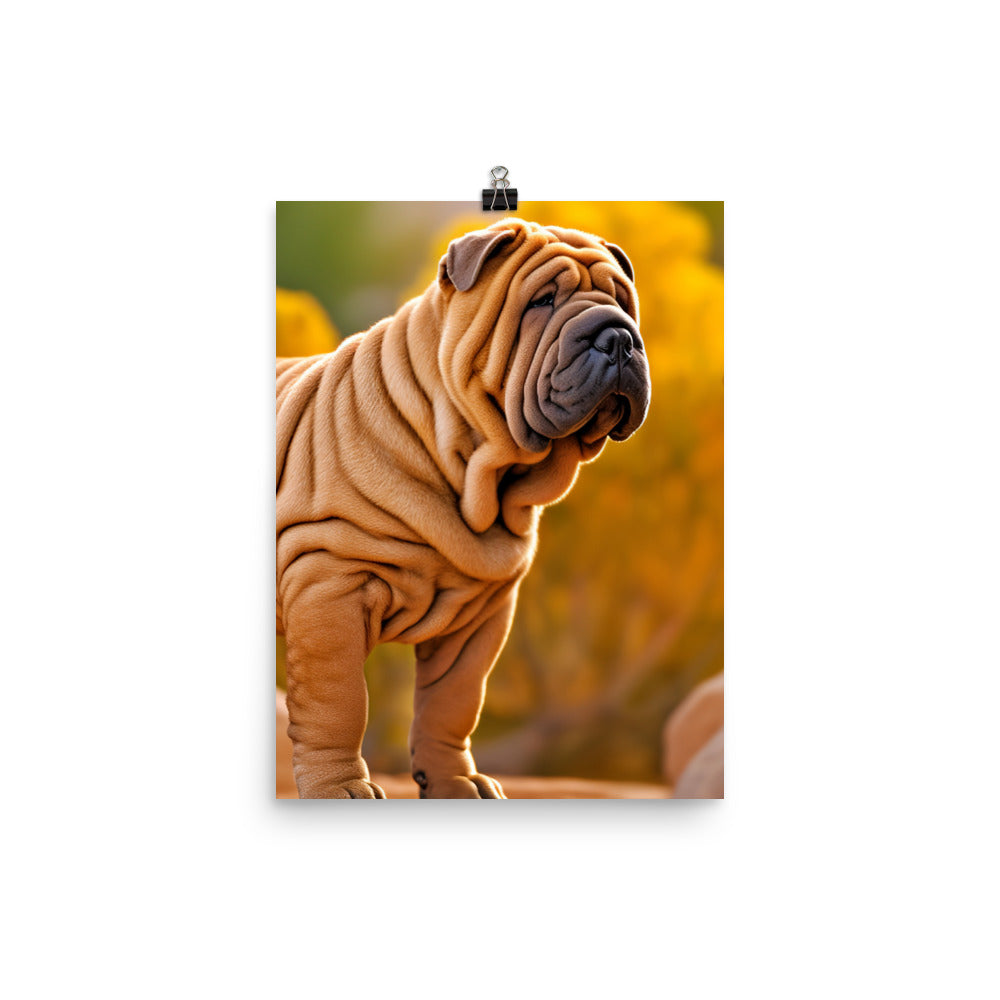 Shar Pei Posing Photo paper poster - PosterfyAI.com