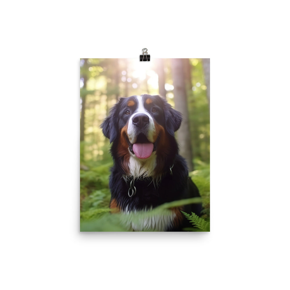 Serene Bernese Mountain Dog Photo paper poster - PosterfyAI.com