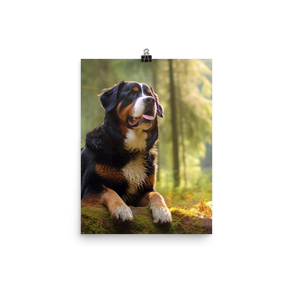 Serene Bernese Mountain Dog Photo paper poster - PosterfyAI.com