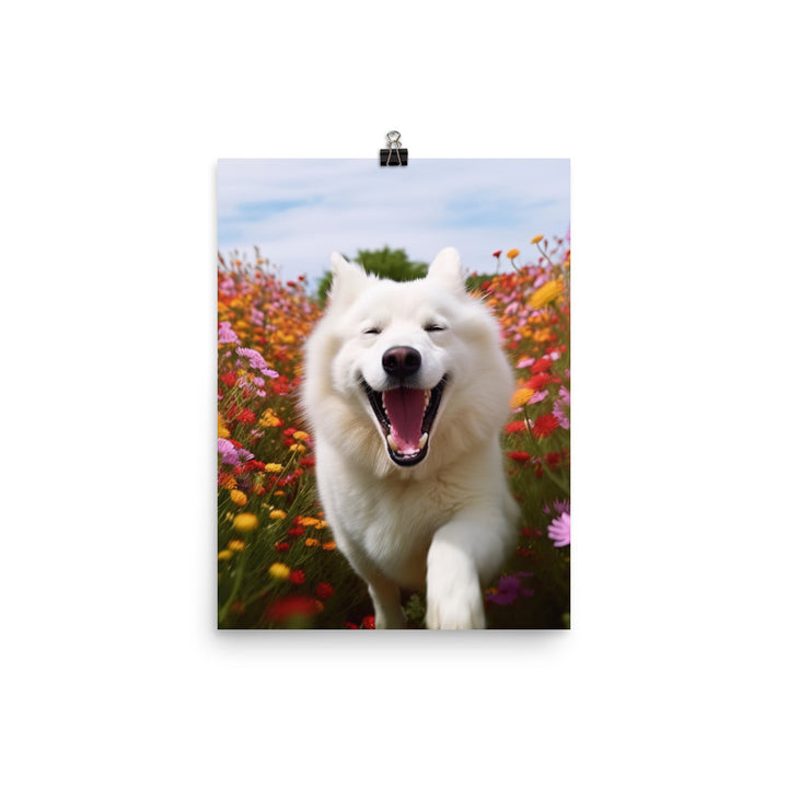 Samoyed Smile Photo paper poster - PosterfyAI.com