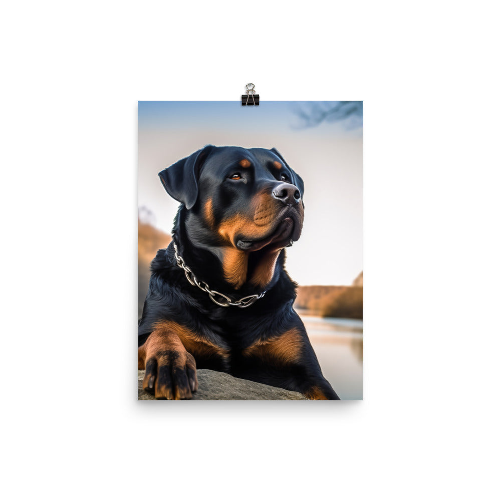 Rottweilers regal beauty Photo paper poster - PosterfyAI.com