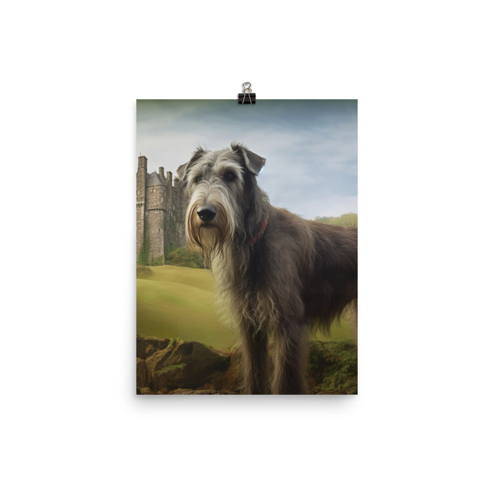 Regal Scottish Deerhound in a Castle Photo paper poster - PosterfyAI.com