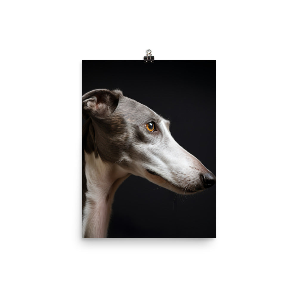 Regal Greyhound Portrait Photo paper poster - PosterfyAI.com