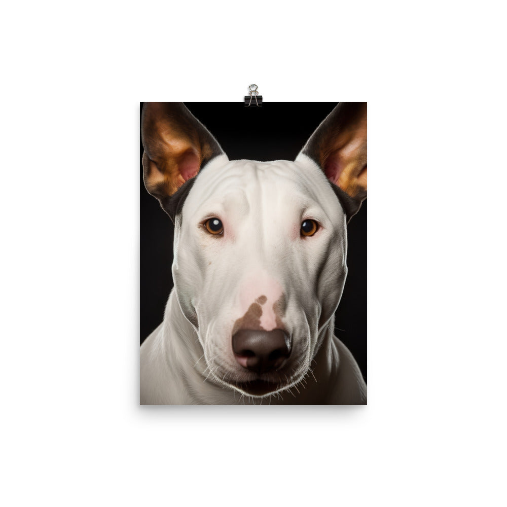 Regal Bull Terrier Portrait Photo paper poster - PosterfyAI.com