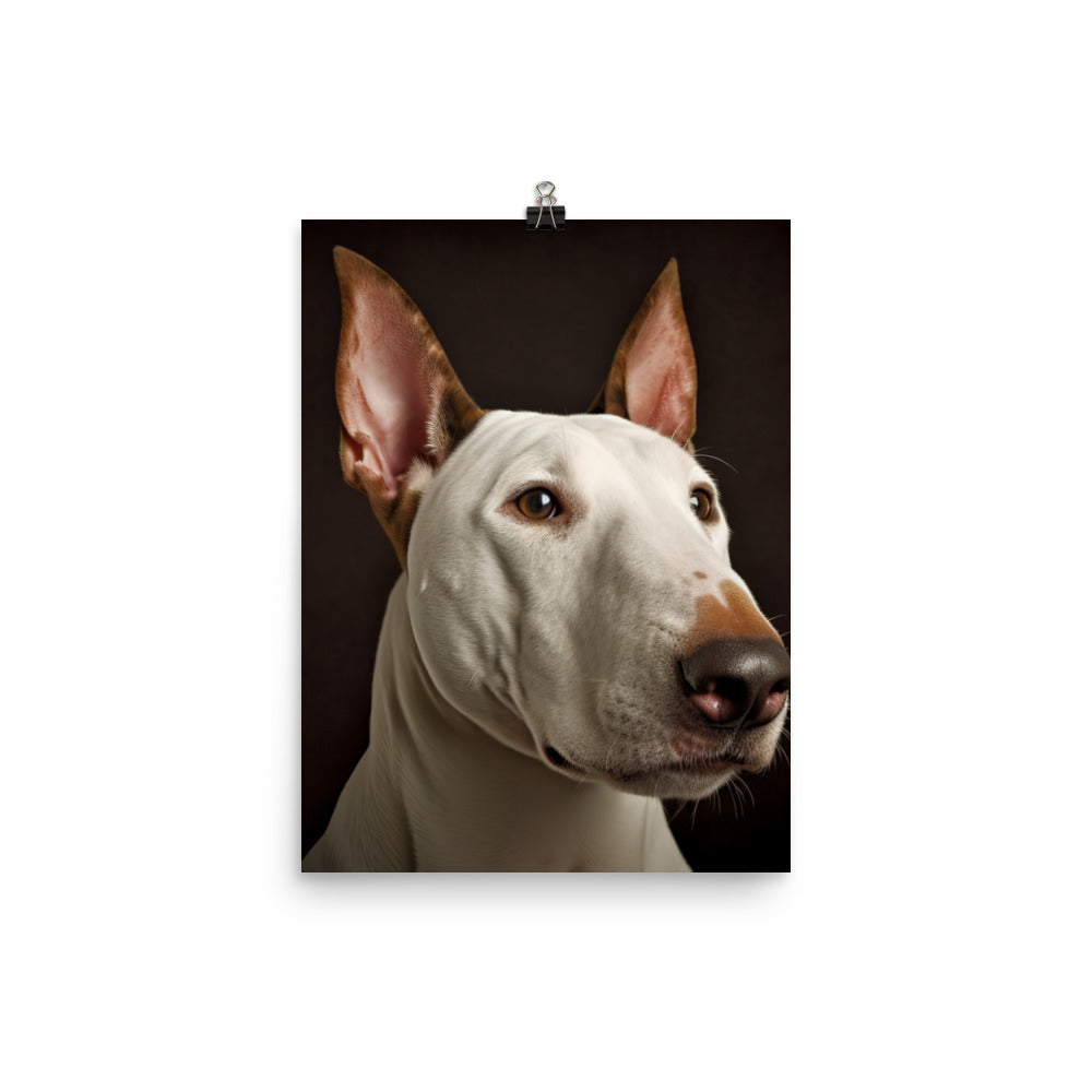 Regal Bull Terrier Portrait Photo paper poster - PosterfyAI.com