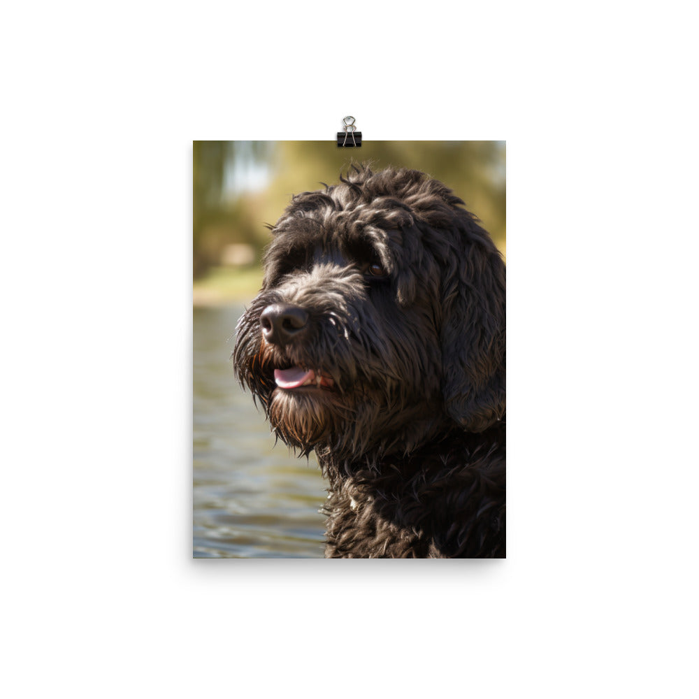 Portuguese Water Dog walk Photo paper poster - PosterfyAI.com