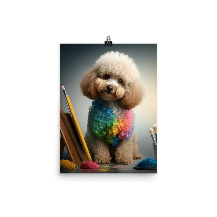 Poodle in colorful abstract style Photo paper poster - PosterfyAI.com