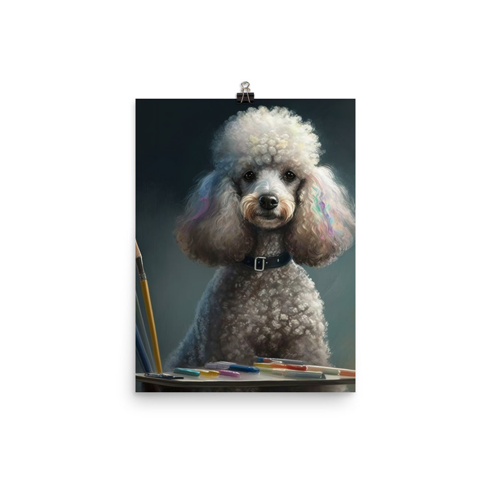 Poodle in colorful abstract style Photo paper poster - PosterfyAI.com