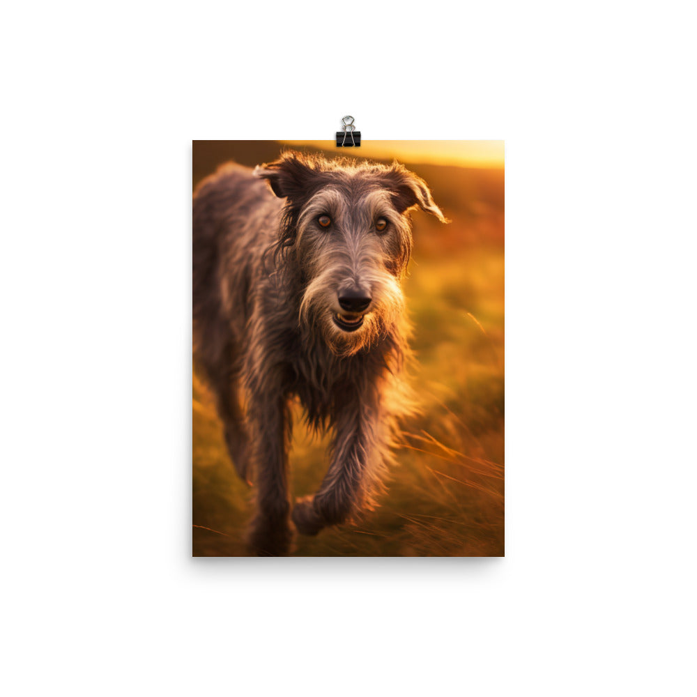 Majestic Scottish Deerhound at Sunset Photo paper poster - PosterfyAI.com