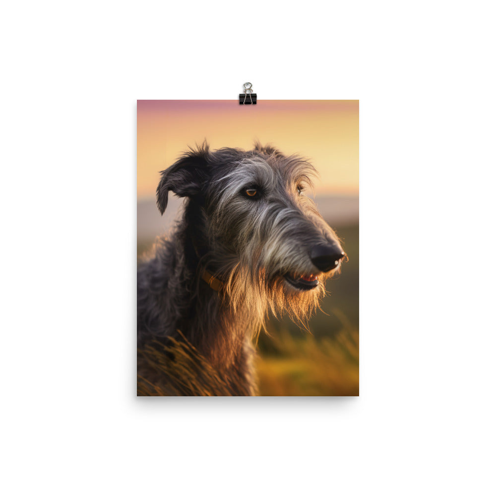 Majestic Scottish Deerhound at Sunset Photo paper poster - PosterfyAI.com