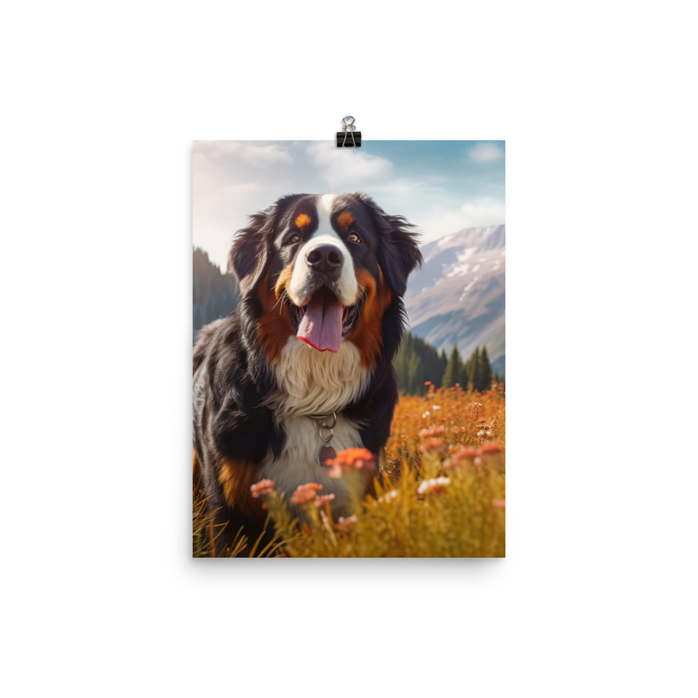 Majestic Bernese Mountain Dog Photo paper poster - PosterfyAI.com