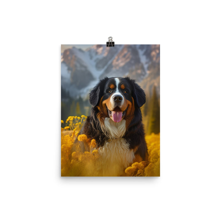 Majestic Bernese Mountain Dog Photo paper poster - PosterfyAI.com