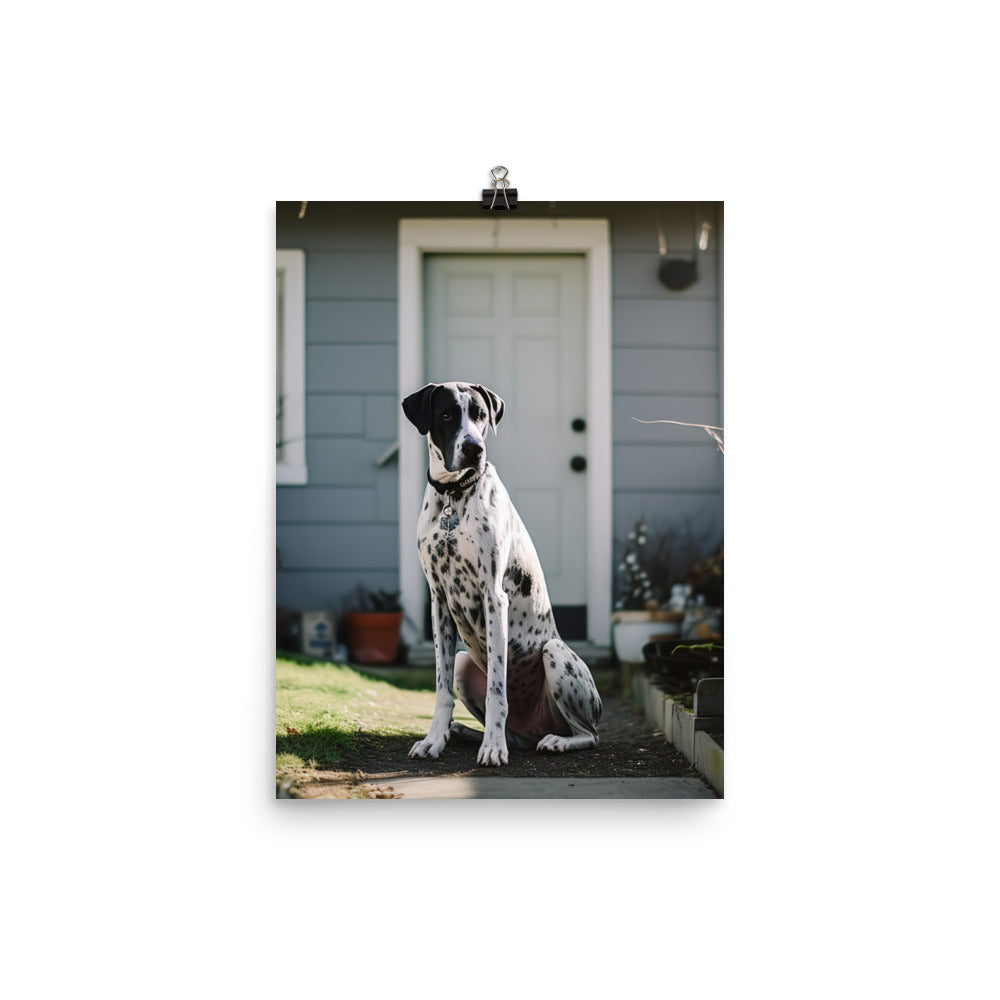 Loyal Great Dane Protecting His Home Photo paper poster - PosterfyAI.com