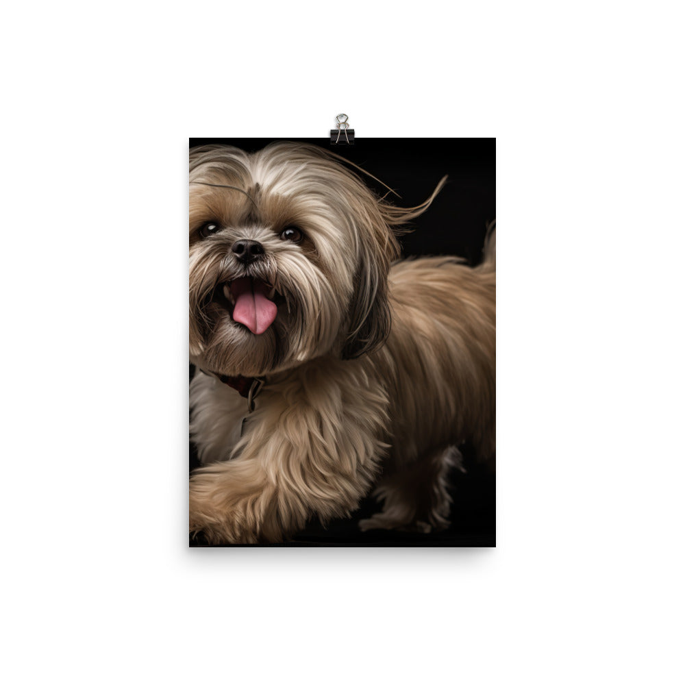 Lhasa Apso Playtime Photo paper poster - PosterfyAI.com