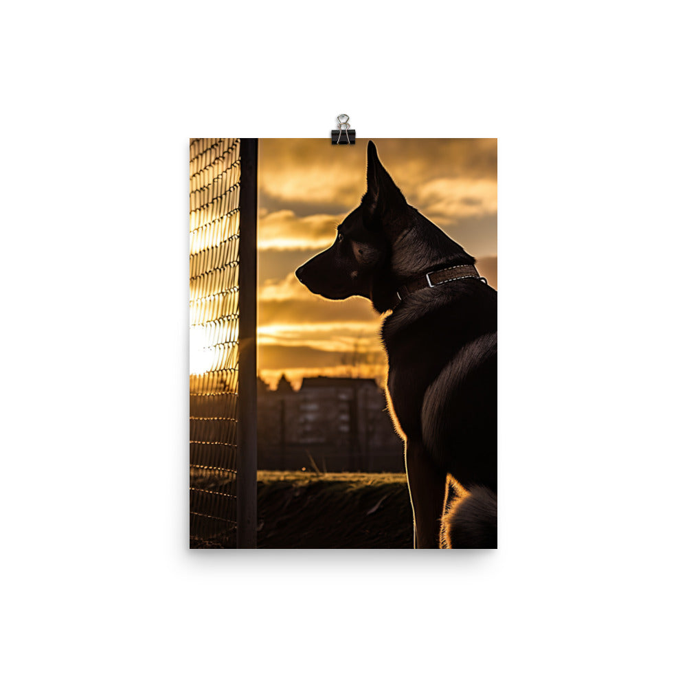 German Shepherd Watchdog Photo paper poster - PosterfyAI.com