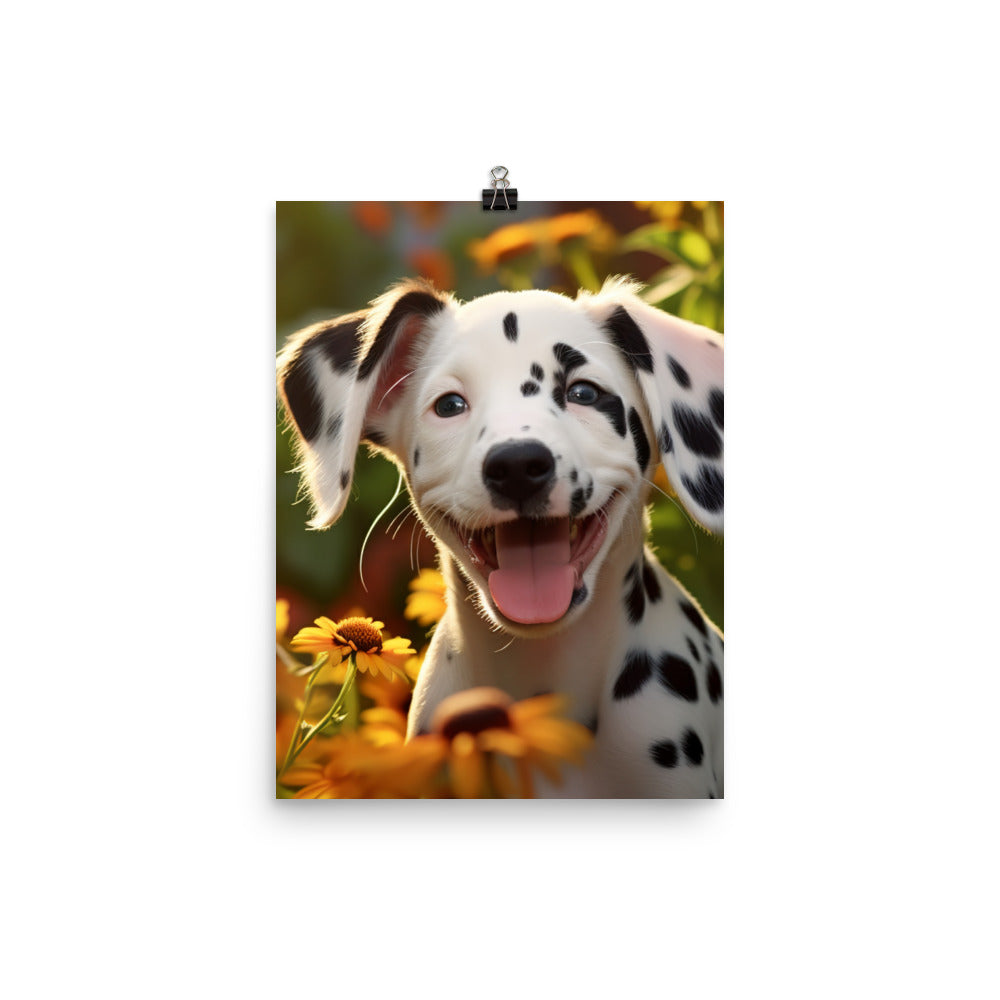 Dalmatian Pup in the Garden Photo paper poster - PosterfyAI.com