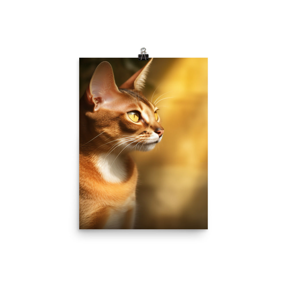 Playful Spirit of Abyssinian Cat Photo paper poster - PosterfyAI.com