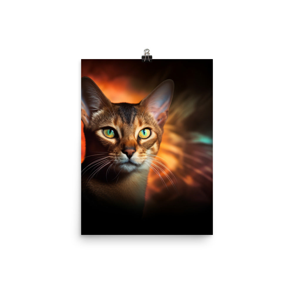 Enigmatic Aura of Abyssinian Cat Photo paper poster - PosterfyAI.com