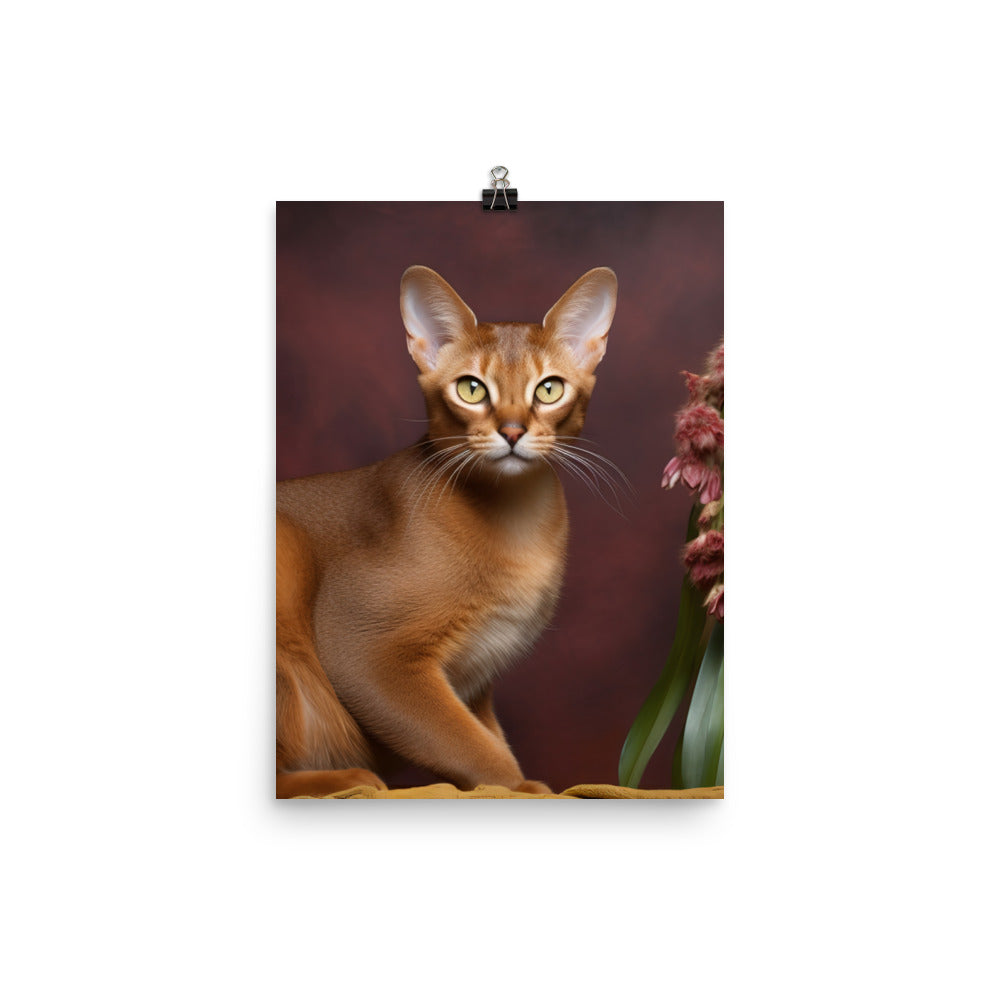 Enigmatic Aura of Abyssinian Cat Photo paper poster - PosterfyAI.com