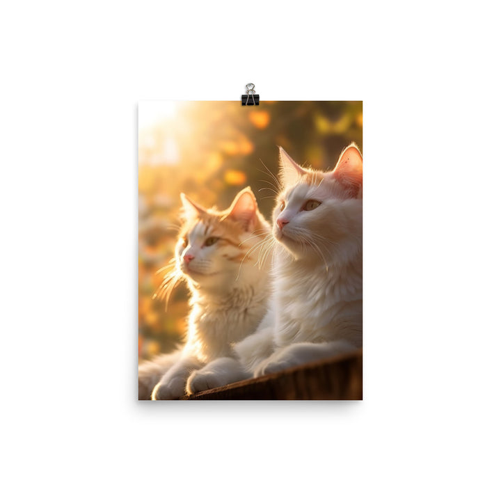 Turkish Van Cat Basking Photo paper poster - PosterfyAI.com