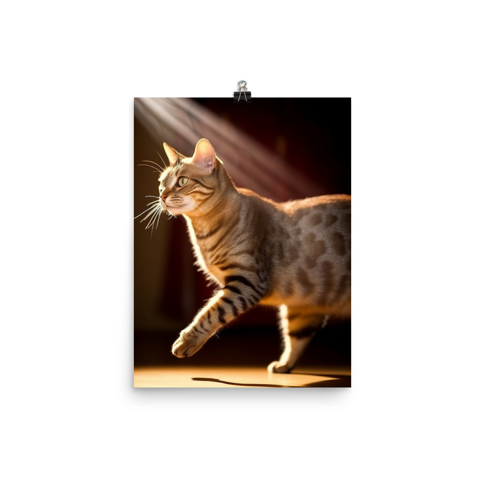 Egyptian Mau Cat Photo paper poster - PosterfyAI.com