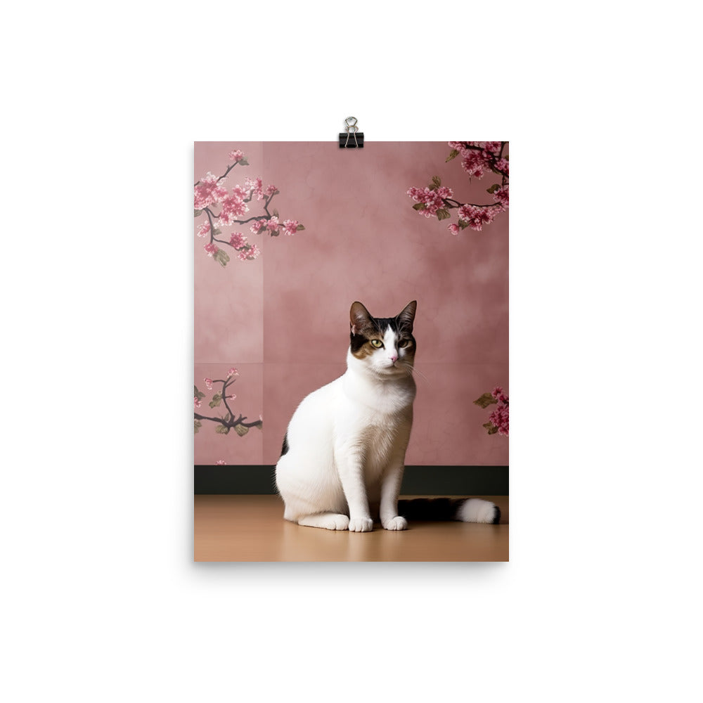 Japanese Bobtail Cat Photo paper poster - PosterfyAI.com