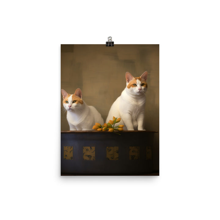 Japanese Bobtail Cat Photo paper poster - PosterfyAI.com