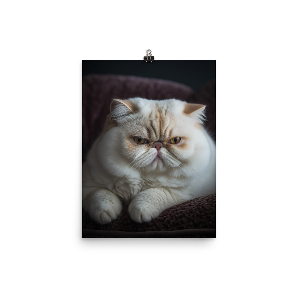 Elegance of Exotic Shorthair Cat Photo paper poster - PosterfyAI.com